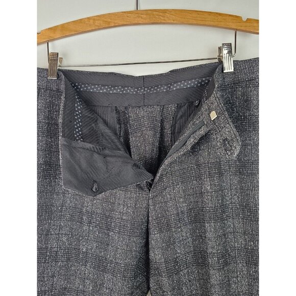 Joseph Abboud White Men's Pants Size 34 X 32 Gray Plaid Dress Pants - Picture 4 of 10